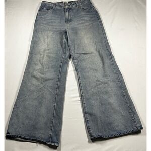 Bella Wide Leg Jeans Womens Medium Wash High Rise Retro Baggy Denim Size 32